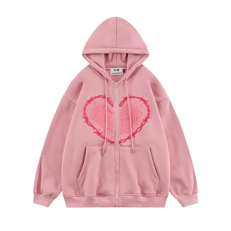 Unisex Love Foam Print Hoodie for woman