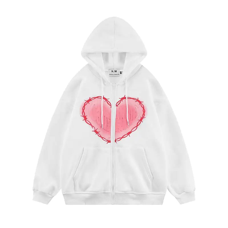 Unisex Love Foam Print Hoodie for woman