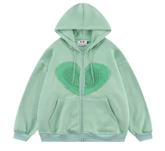 Unisex Love Foam Print Hoodie for woman