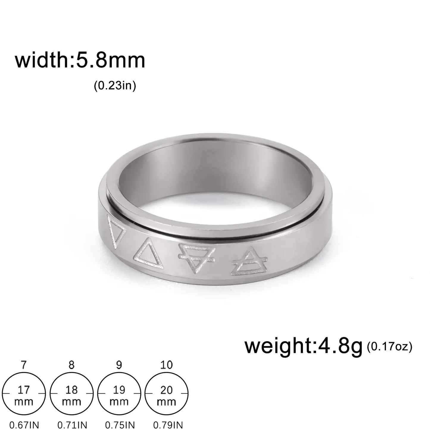 Triangle Row Rotating Steel Ring