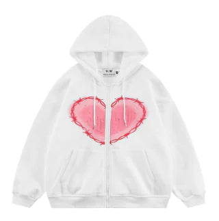 Unisex Love Foam Print Hoodie for woman