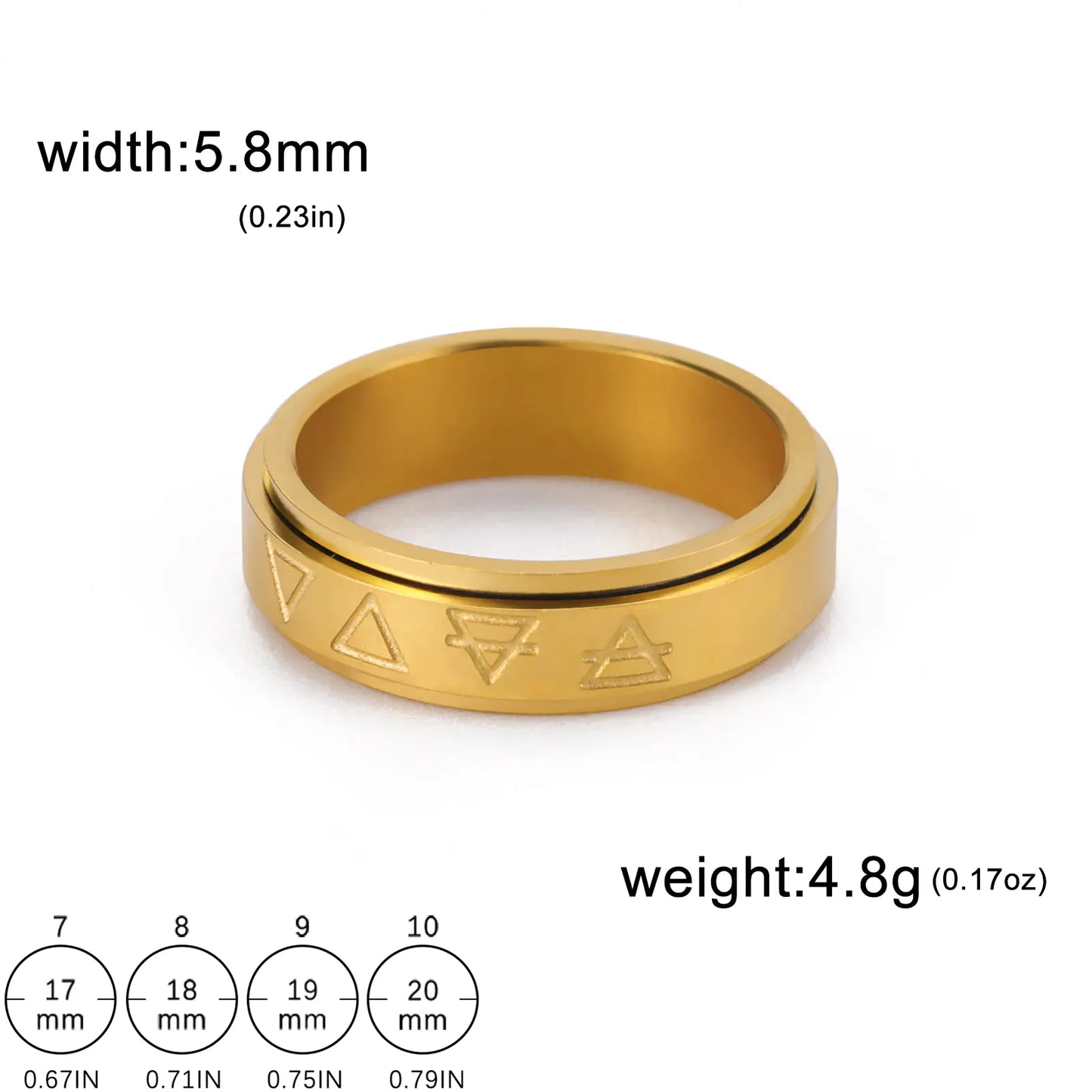 Triangle Row Rotating Steel Ring