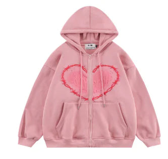 Unisex Love Foam Print Hoodie for woman